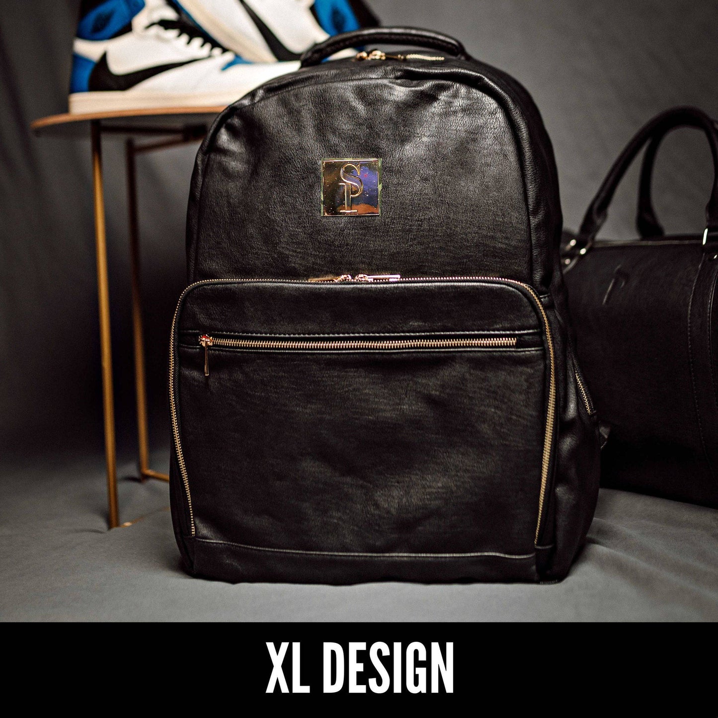 Black Leather Daily Commuter Bag XL