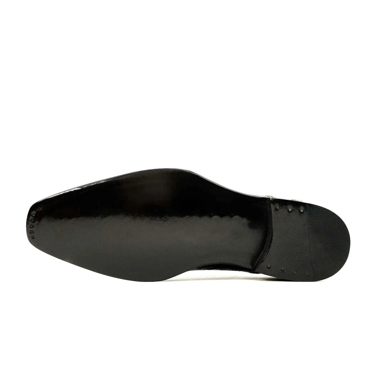 Black Cap-Toe Crocodile Leather Oxford Shoes