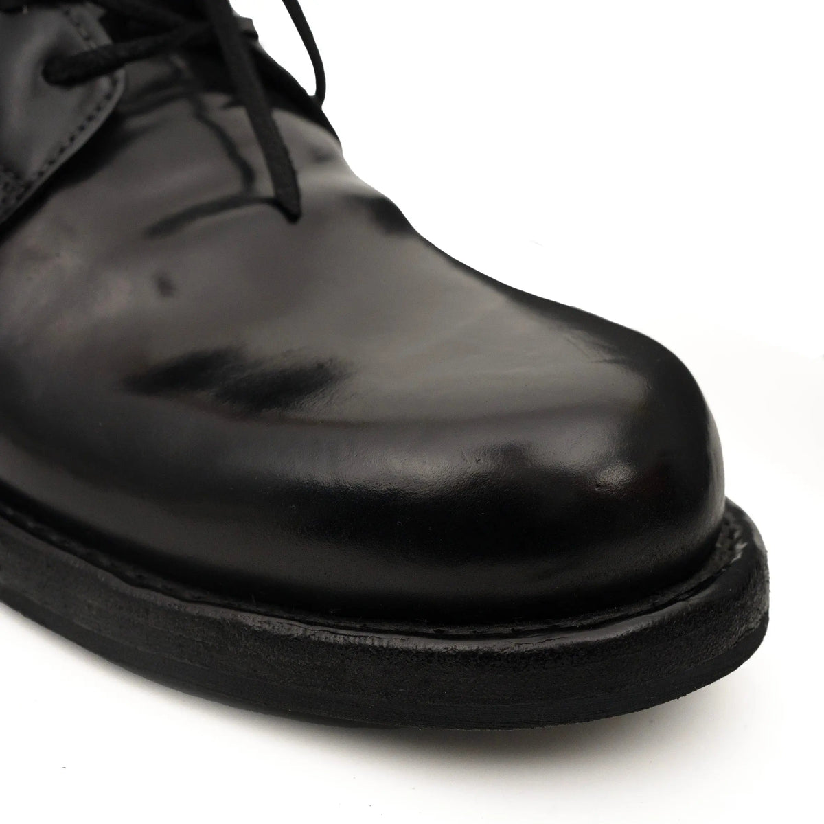 Black Washed Horse Butt Leather Ankle Boots