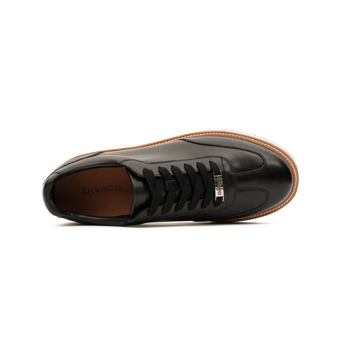 Black Plain-Toe Calf Leather Casual Shoes