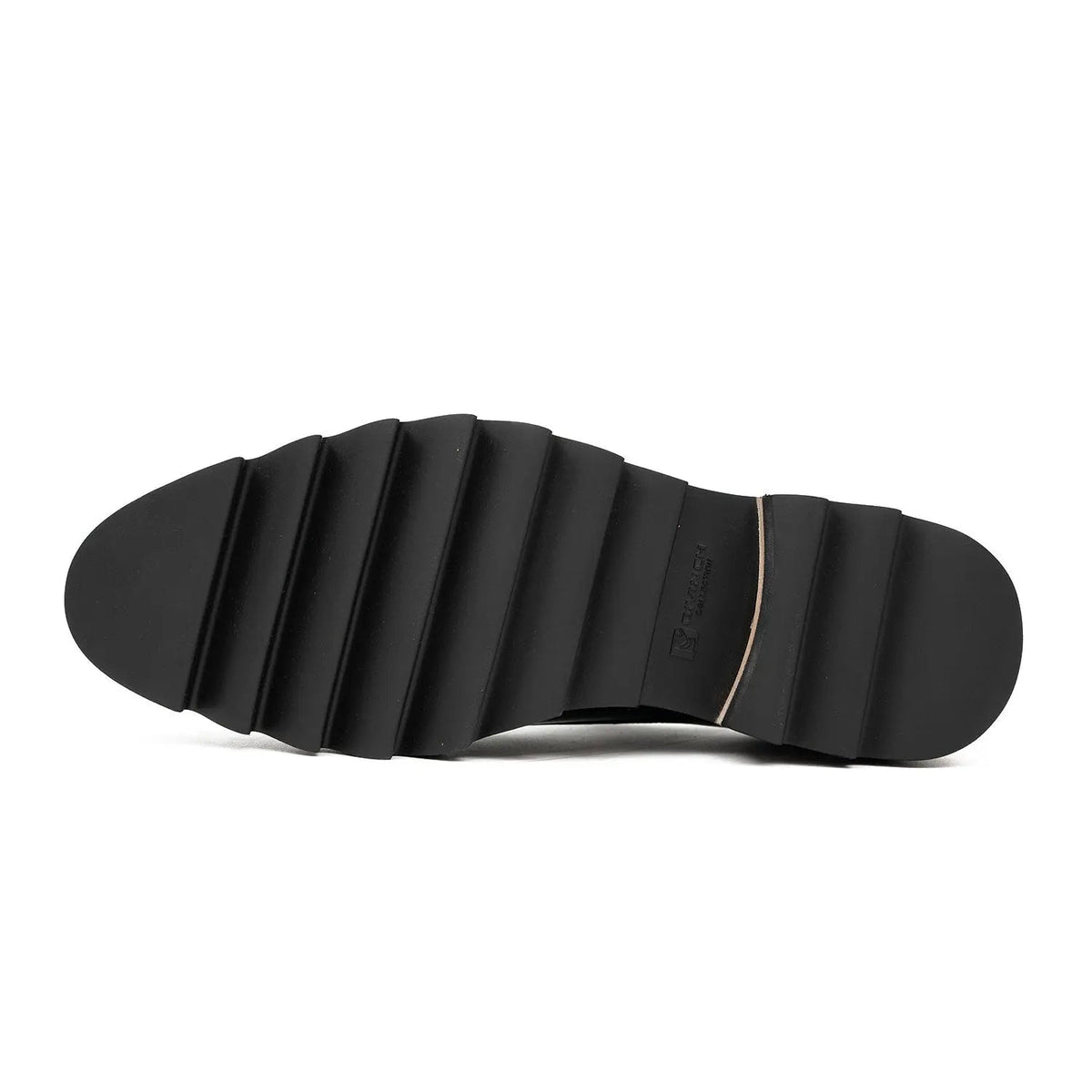 Black Plain-Toe Calf Leather Monk Shoes