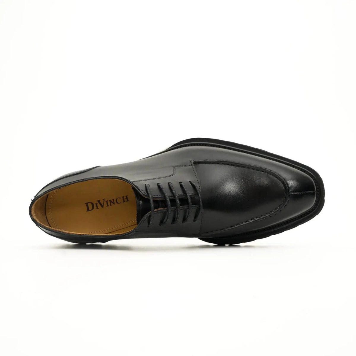 Black Apron-Toe Calf Leather Derby Shoes