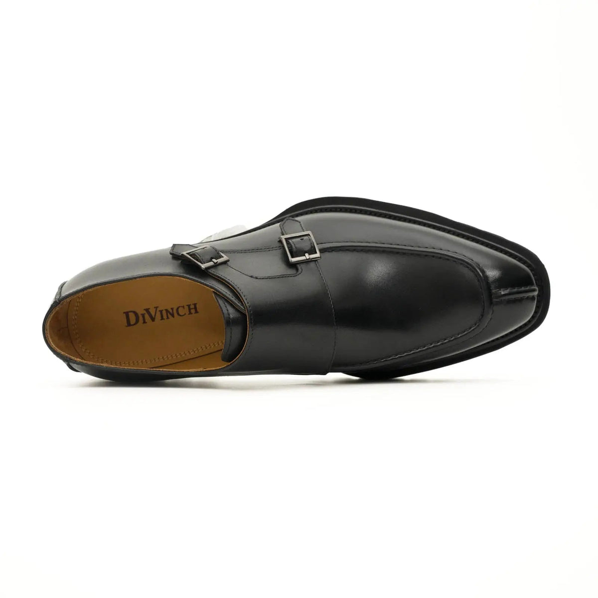 Black Calf Leather Double Monk Strap Shoes
