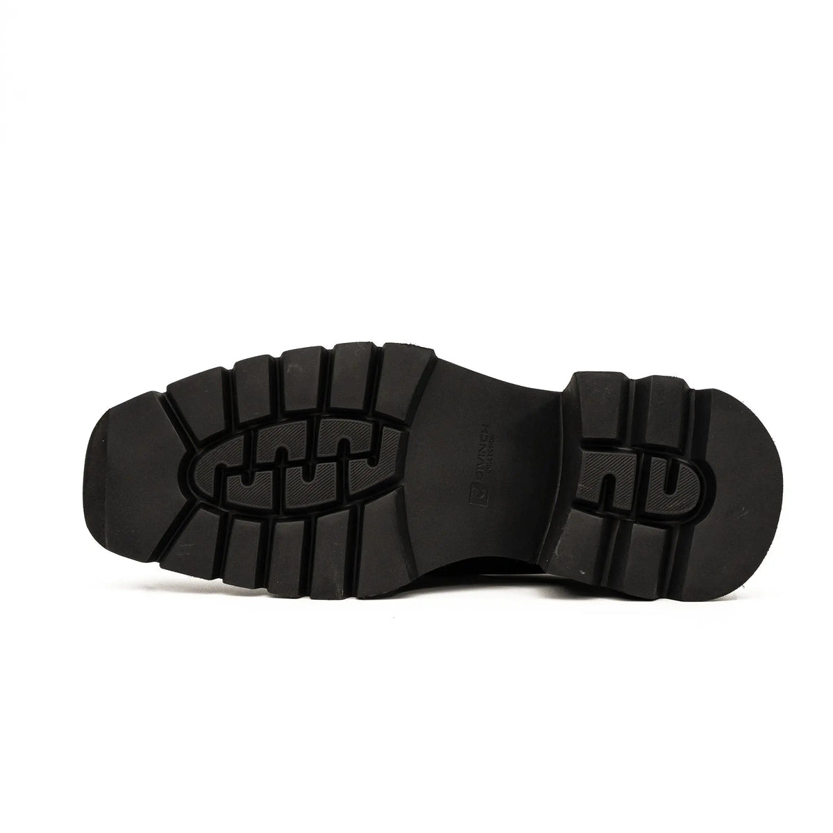 Black Square-Toe Calf Leather Monk Shoes