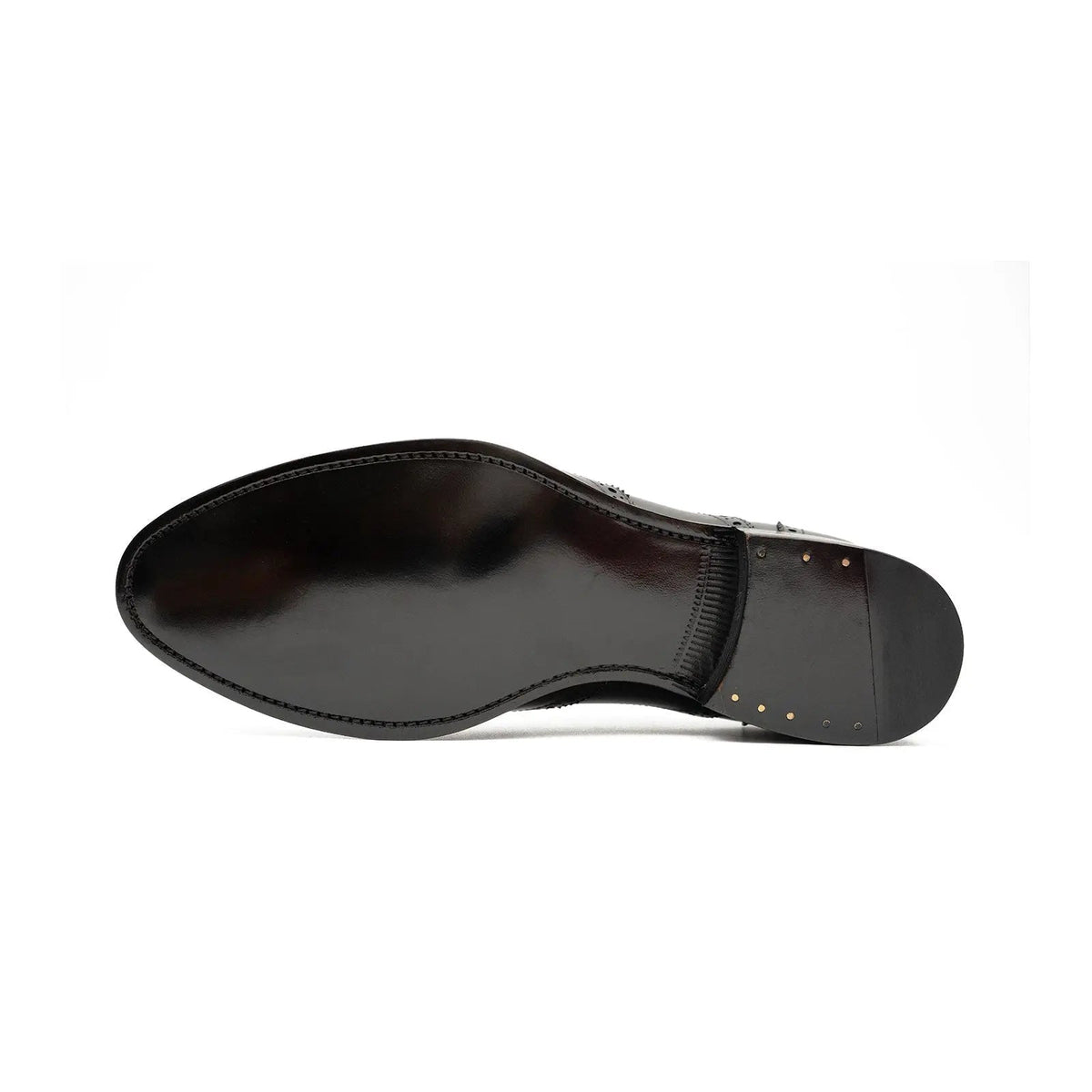 Black Wingtip Calf Leather Oxford Shoes