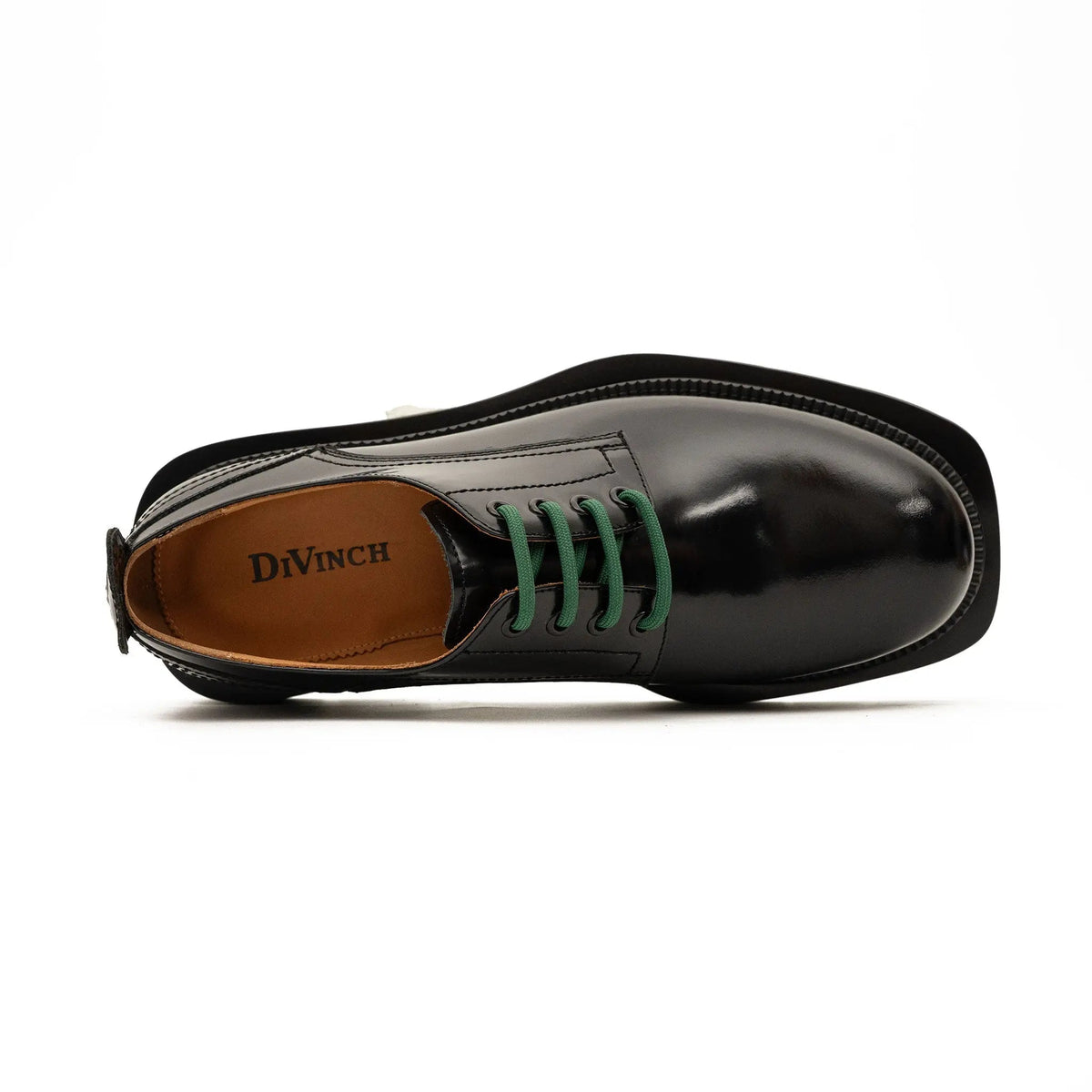 Black Plain-Toe Calf Leather Derby Shoes