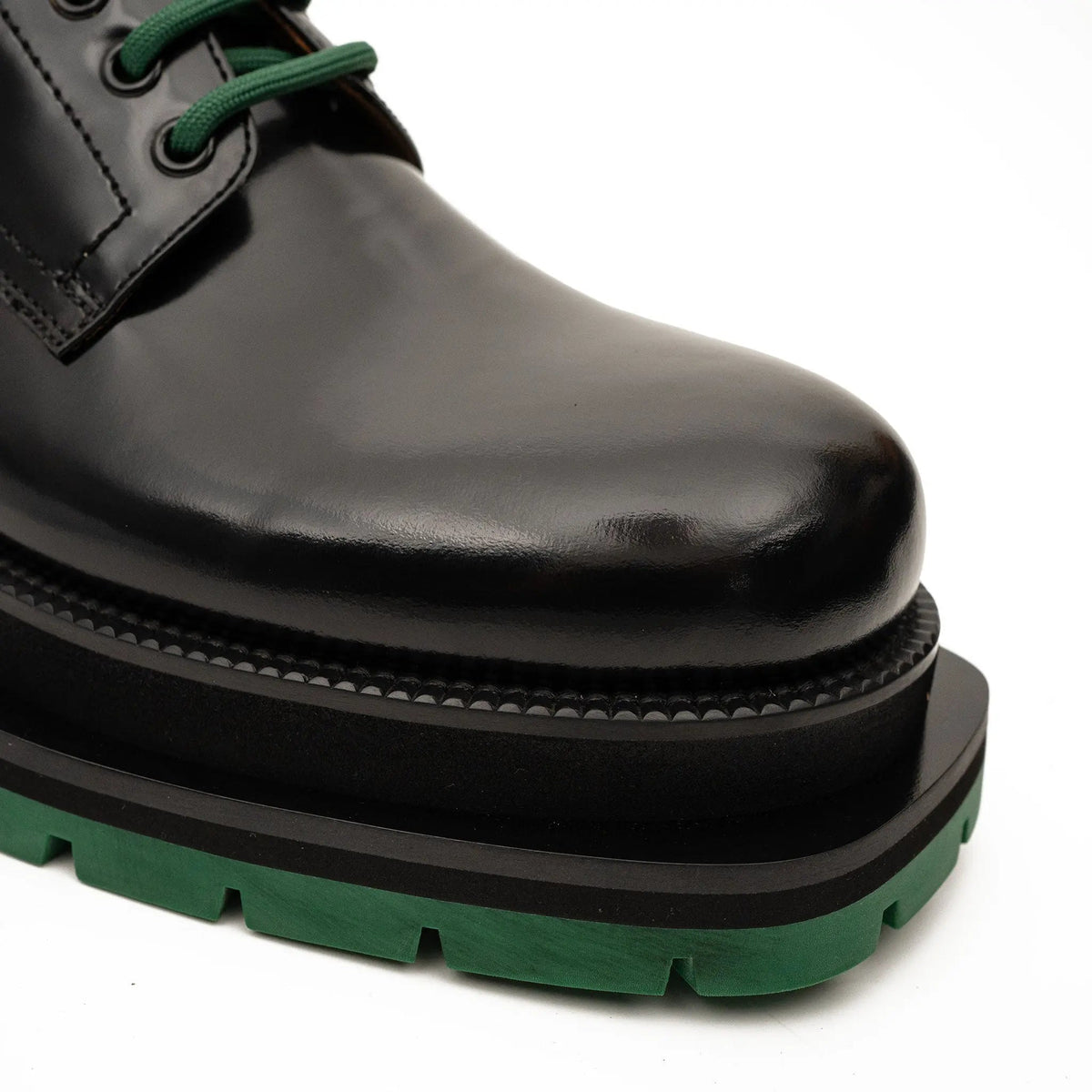 Black Plain-Toe Calf Leather Derby Shoes