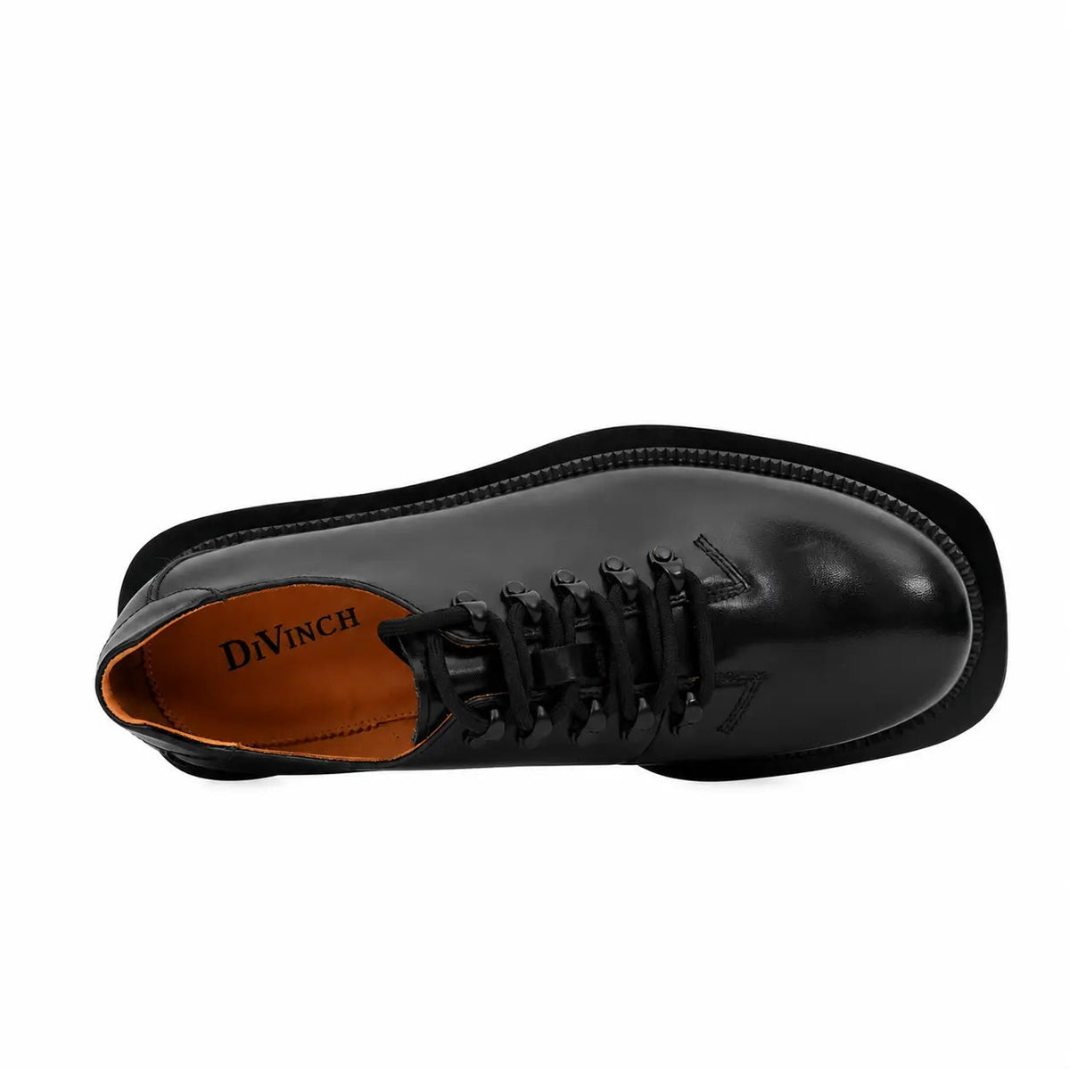 Black Plain-Toe Calf Leather Derby Shoes
