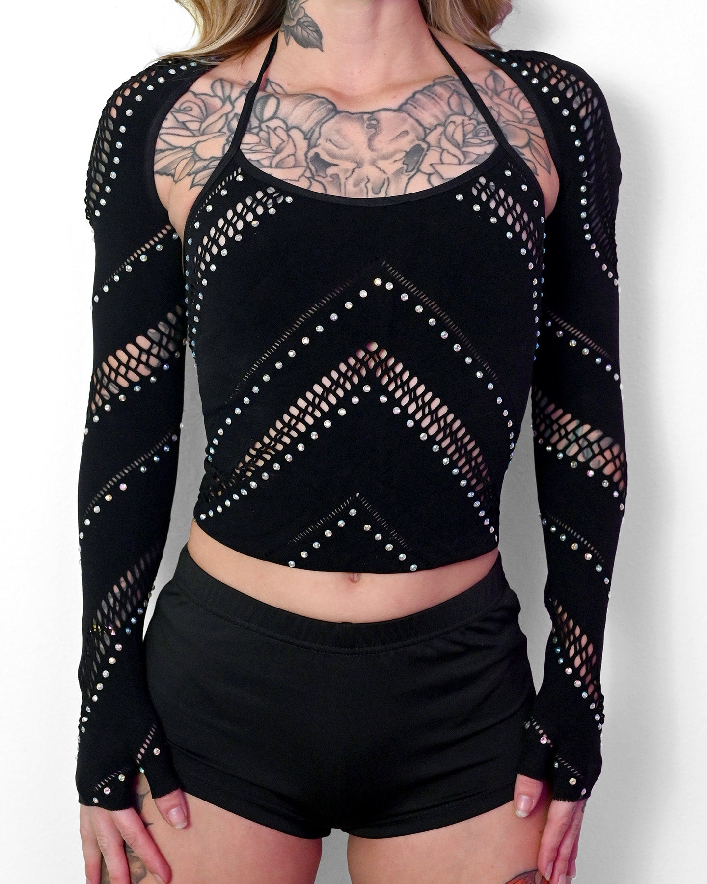 Conjunto de Bolero Halter Negro