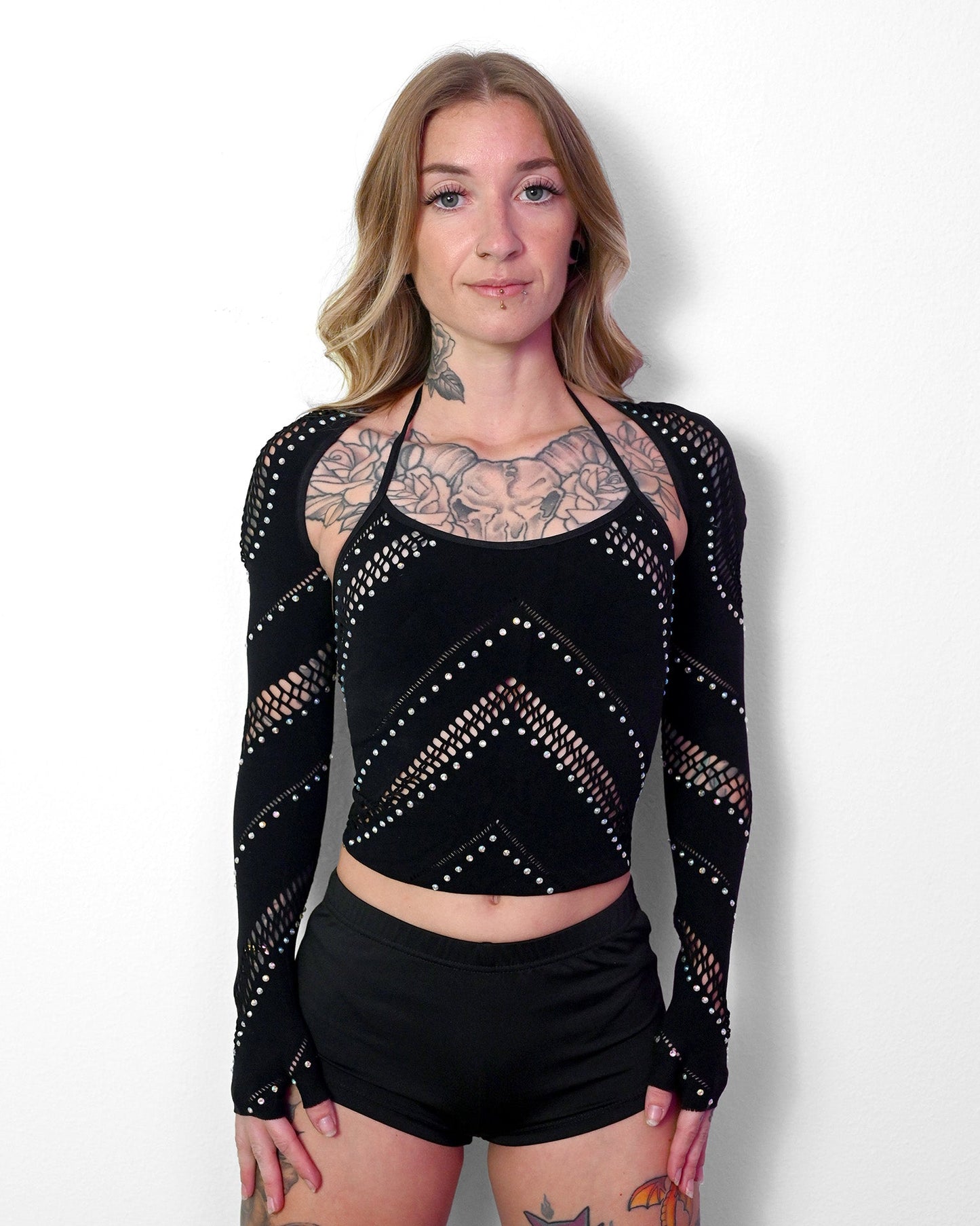 Conjunto de Bolero Halter Negro