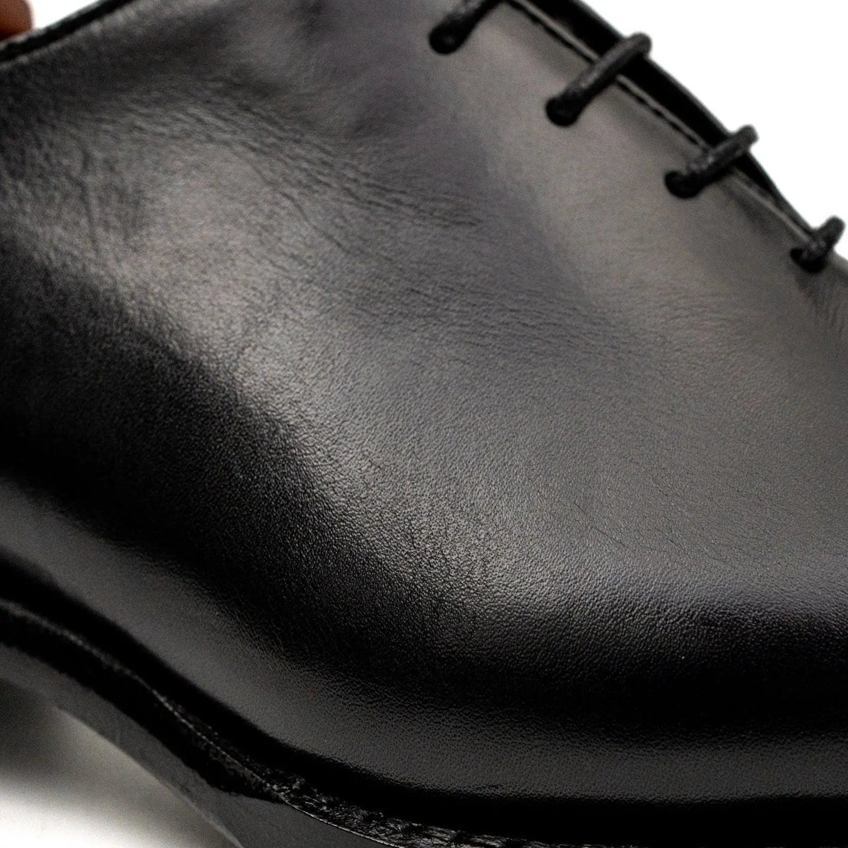 Black Plain-Toe Cow Leather Oxford Shoes