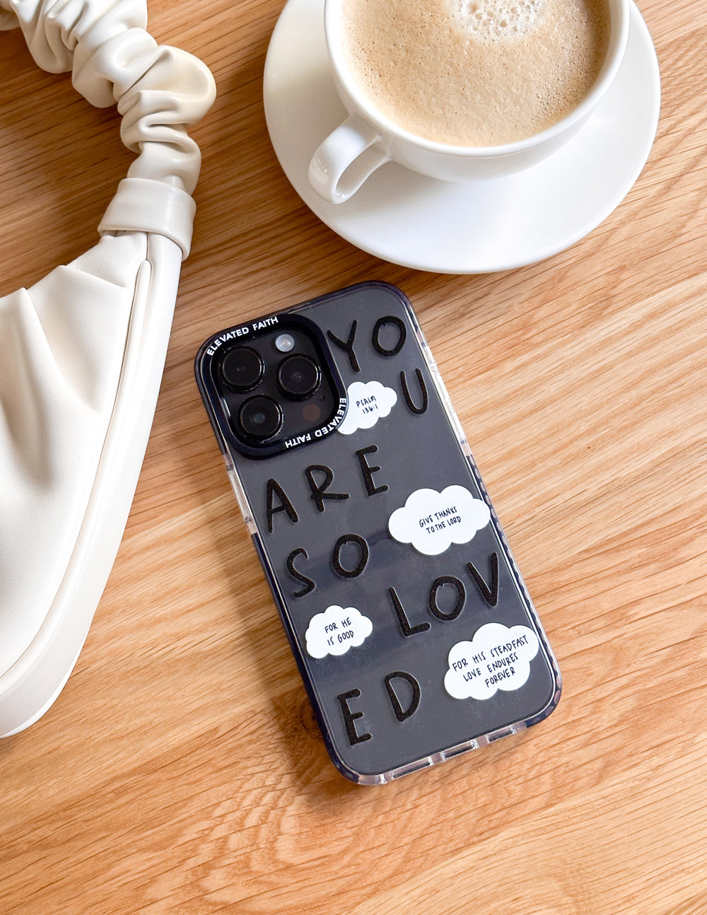 Funda de teléfono negra "You Are So Loved"