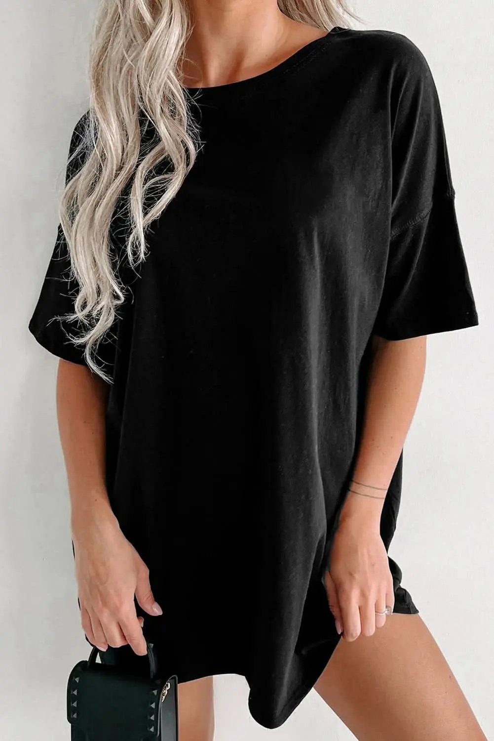 T-Shirts Love Salve Black Tunic Top Women's Daily Basic Tee - Soft & Comfy