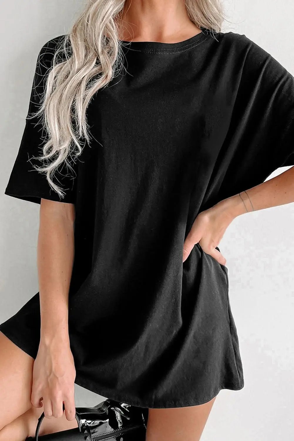 T-Shirts Love Salve Black Tunic Top Women's Daily Basic Tee - Soft & Comfy