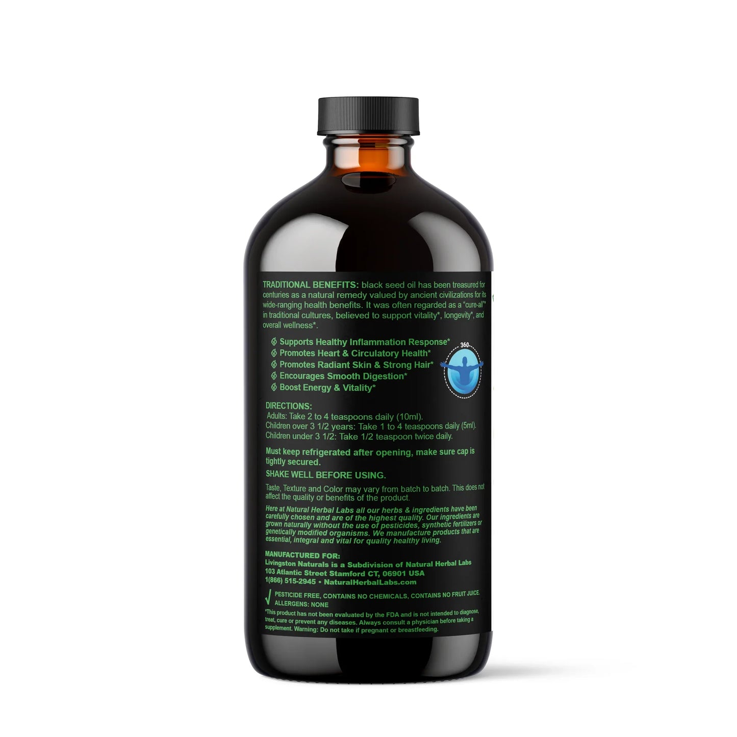 Organic Black Seed Oil with Oil of Oregano & Moringa – Maximum Strength Liquid Formula