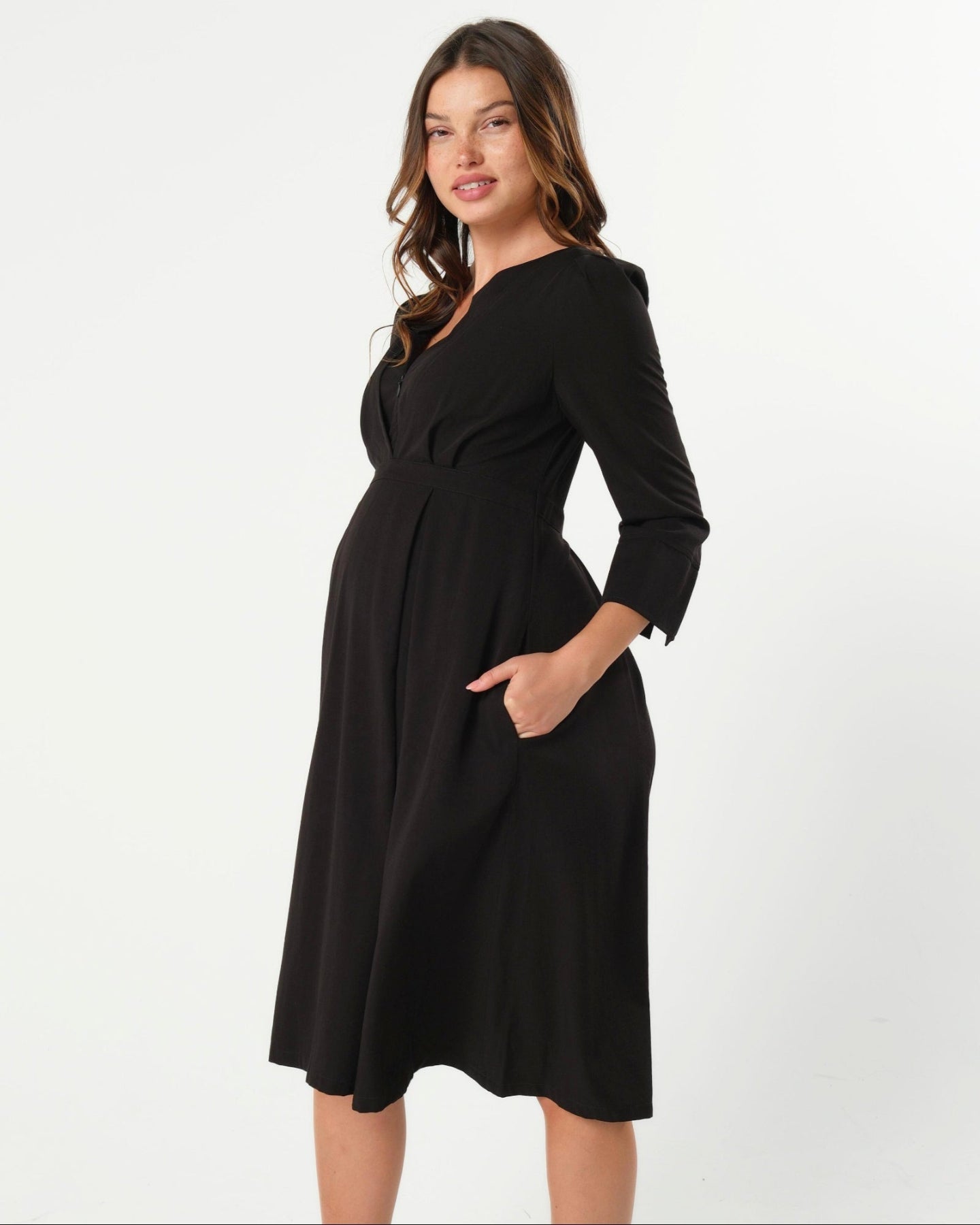 Vestido de maternidad y lactancia Sarah Empire en TENCEL (tallas normales y pequeñas)