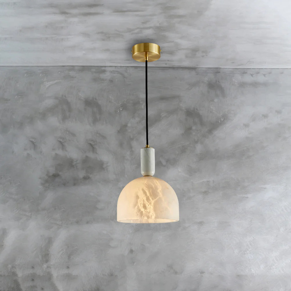 Lámpara colgante de latón Blair Alabaster