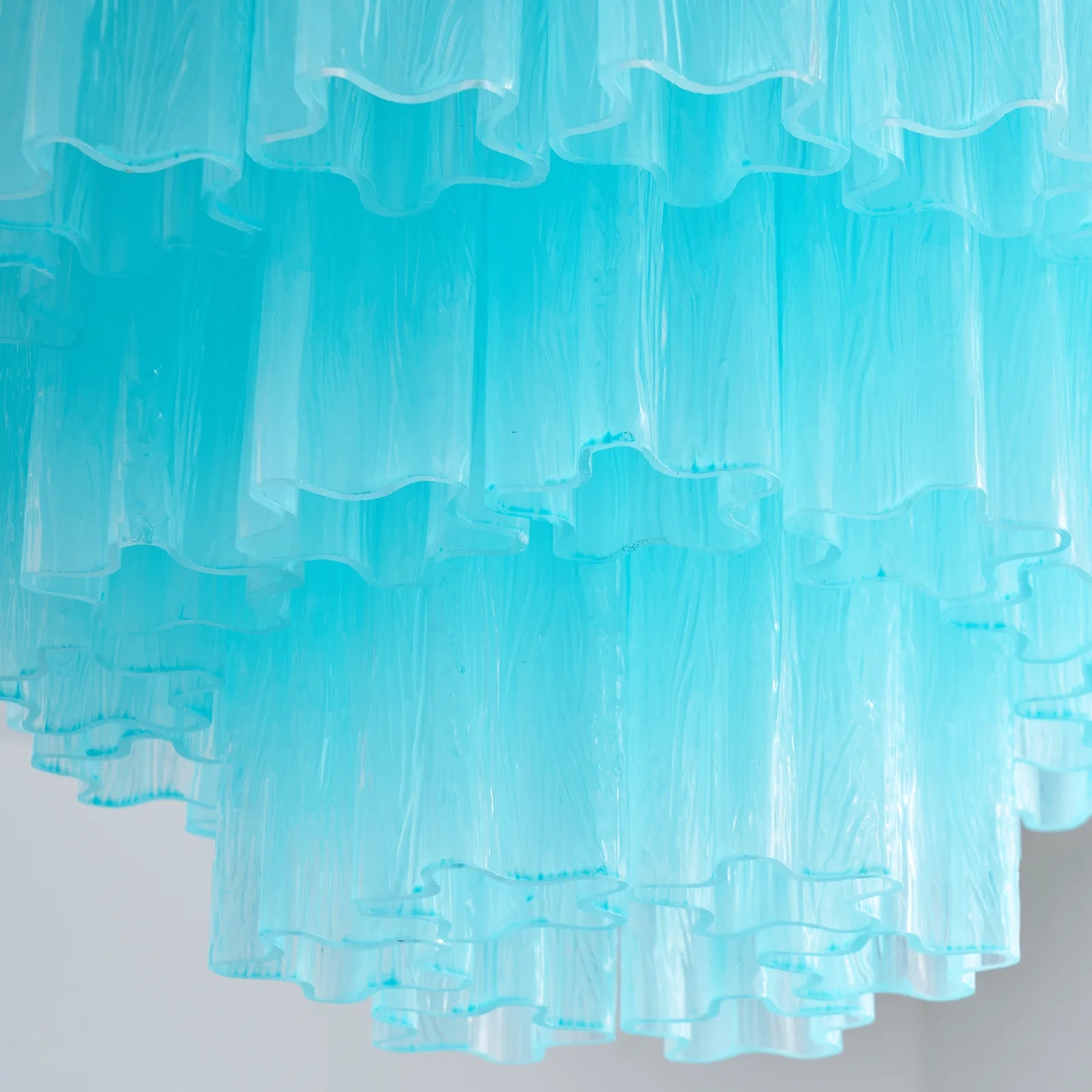 Lámpara de techo de cristal azul de Murano