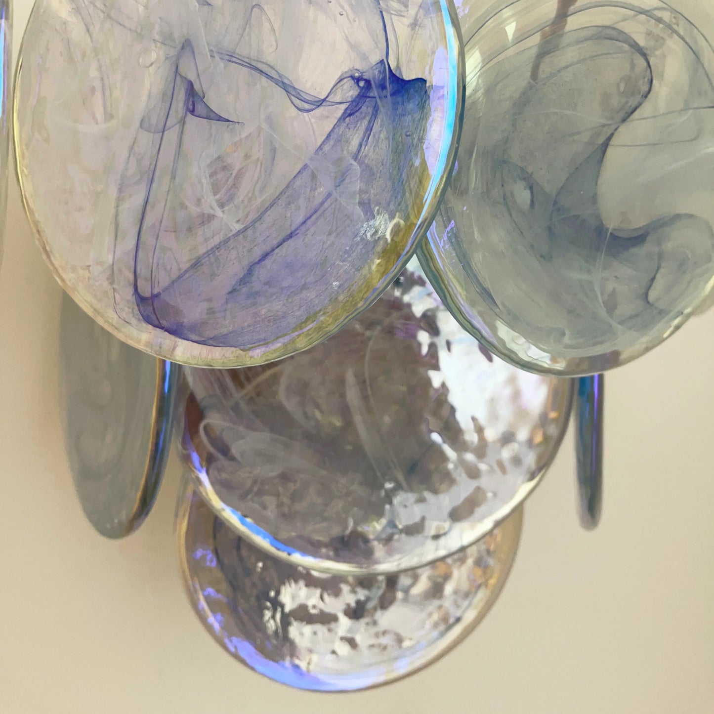 Lámpara de pared vintage de cristal de Murano azul