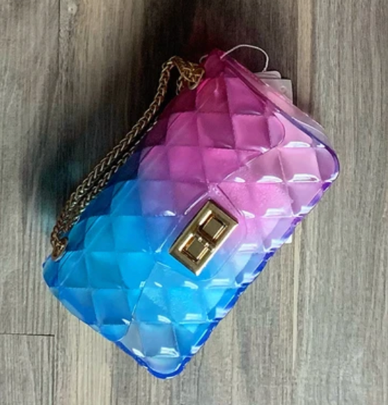 Mini bolso con solapa guateado de gelatina