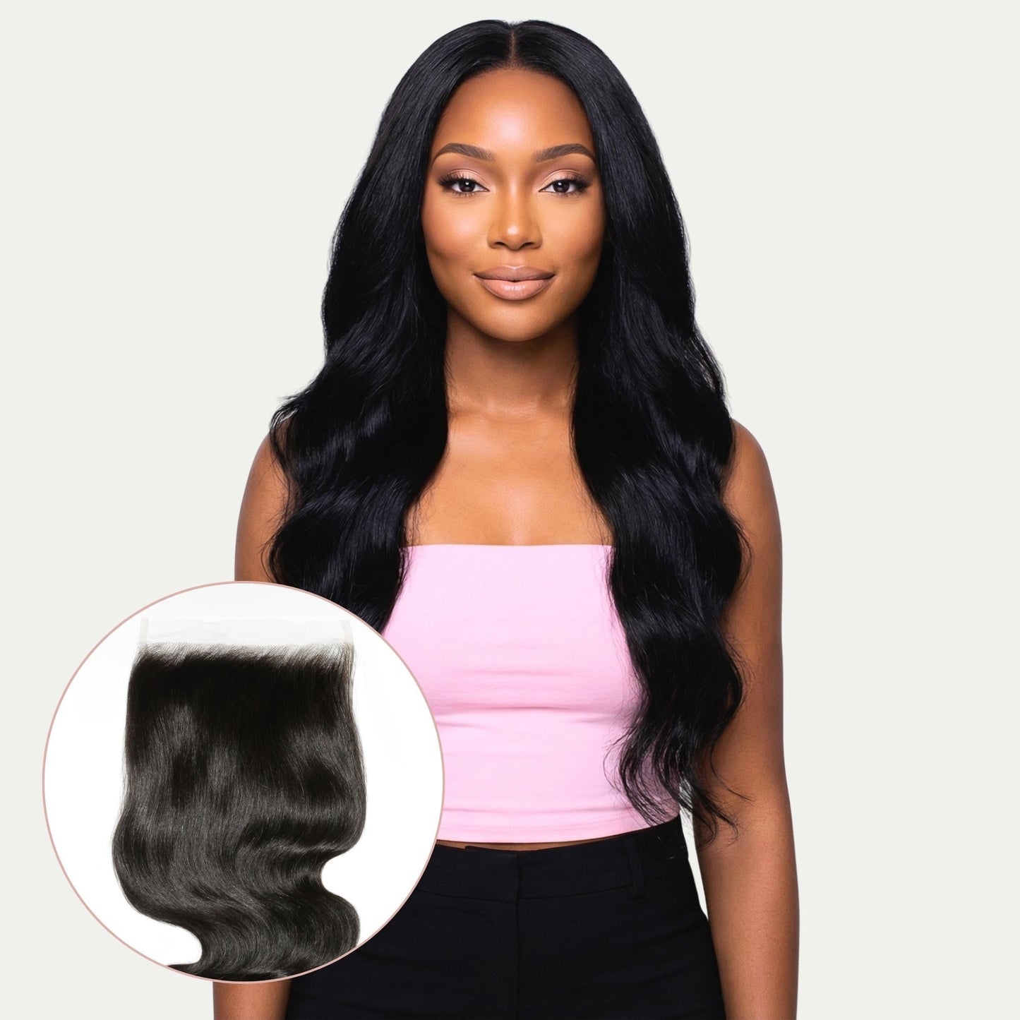 Cierre de Cabello Humano con Encaje HD 6x6 de Onda Corporal