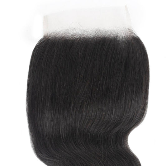 Cierre de cabello humano Body Wave 5x5 de encaje transparente