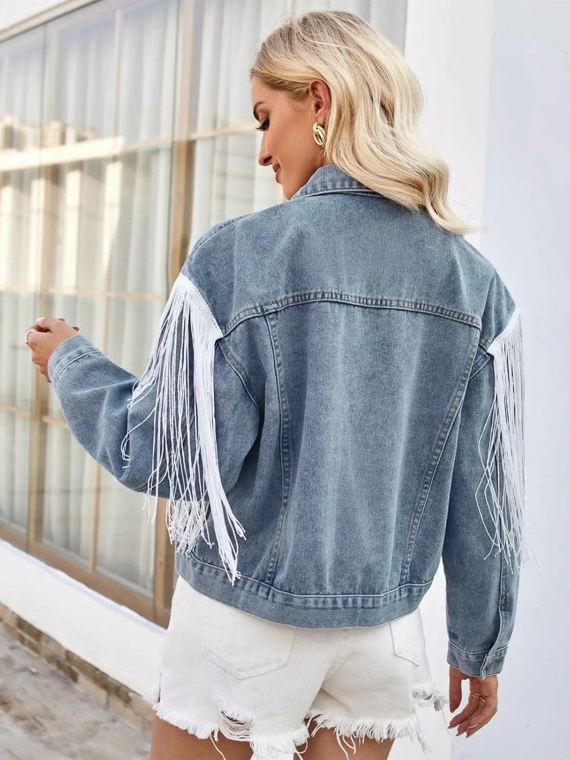 Pants Trendsi Jeans & Denim Boho tassel denim jacket