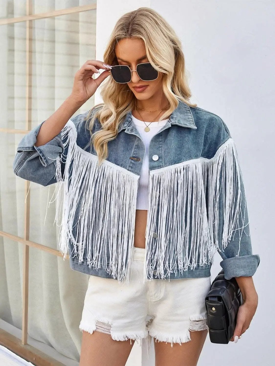 Pants Trendsi Jeans & Denim Boho tassel denim jacket