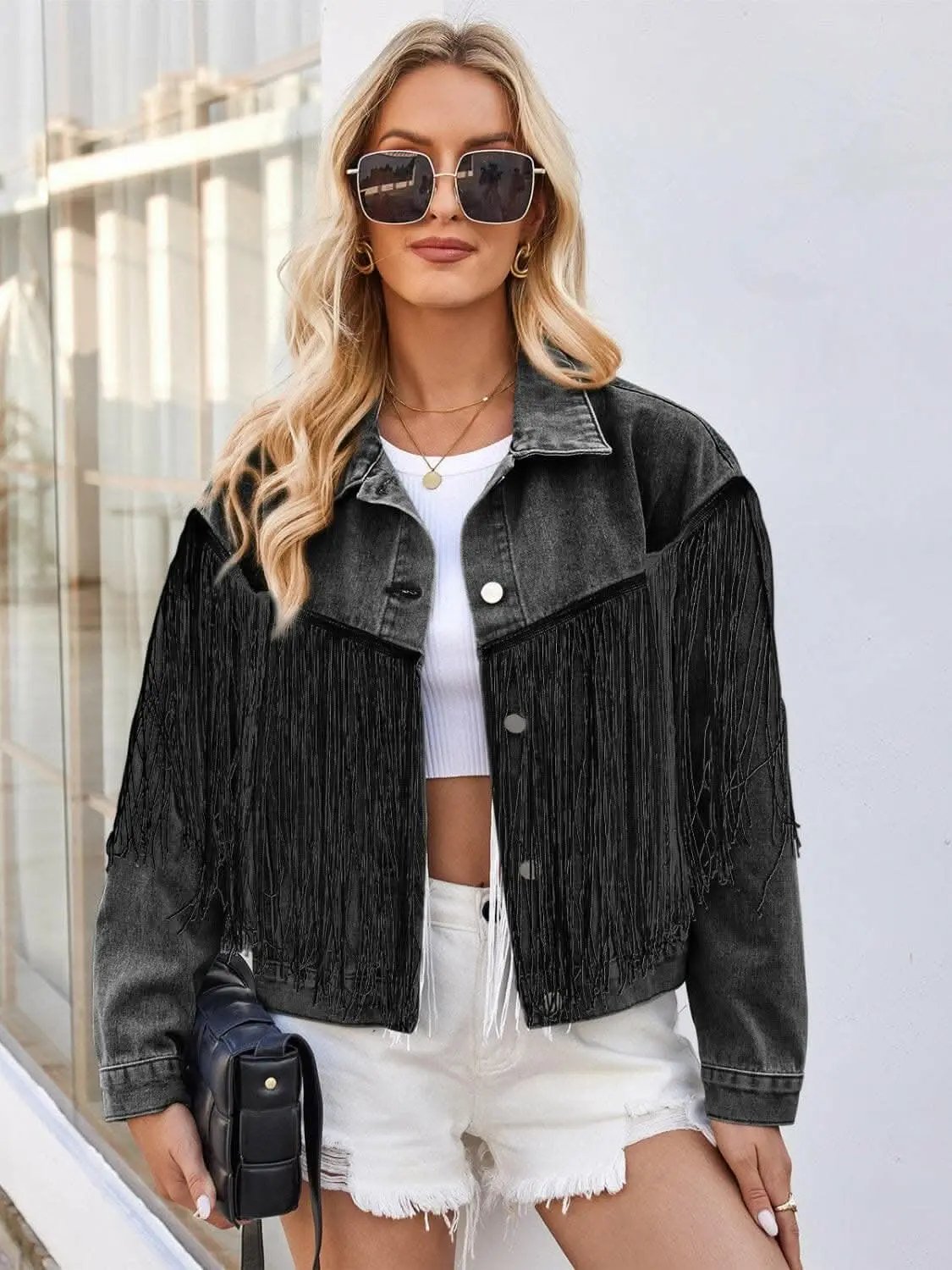 Pants Trendsi Jeans & Denim Boho tassel denim jacket
