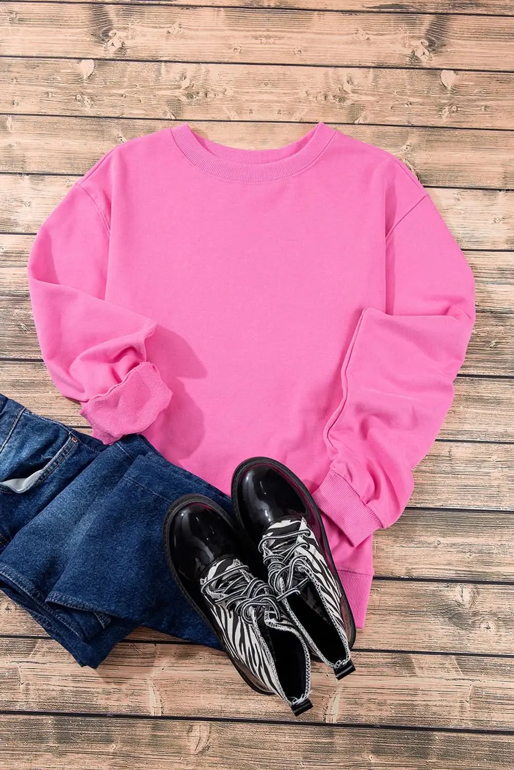 Sweaters Love Salve Pink Pullover Women's Daily Crewneck Sweatshirt - Soft & Casual