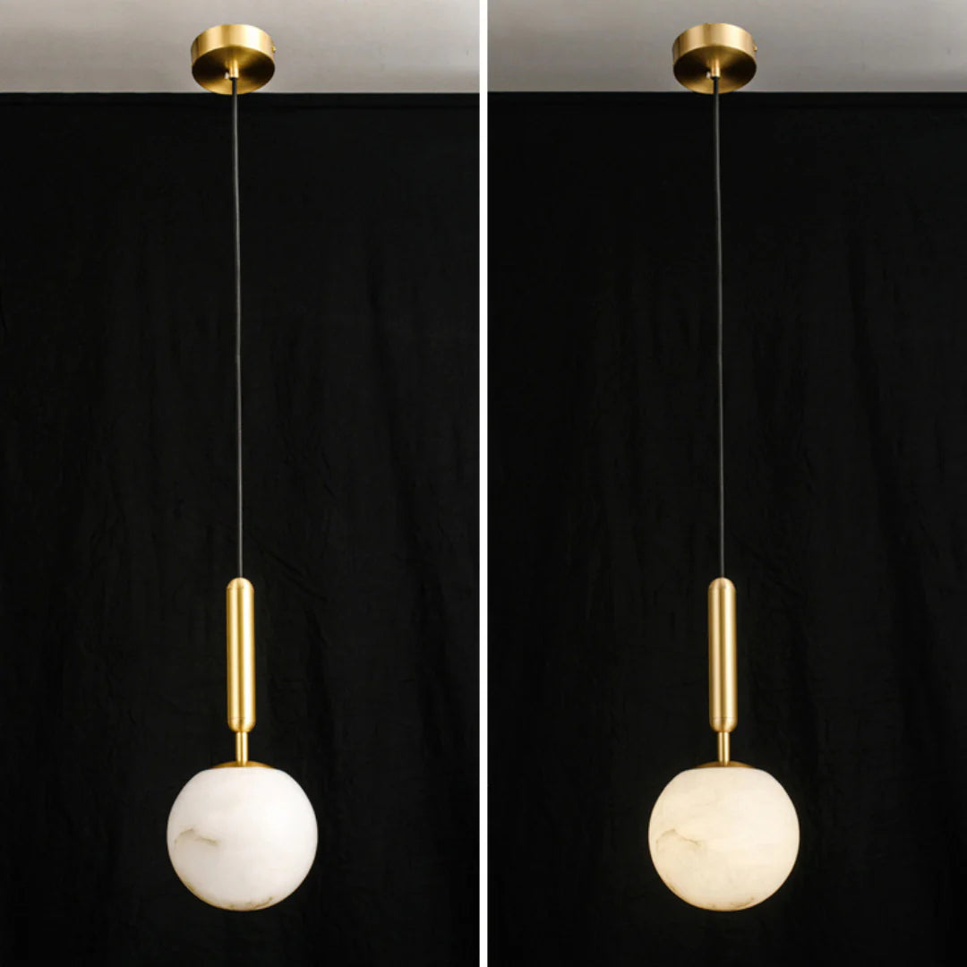 Lámpara colgante de alabastro Bosso Brass