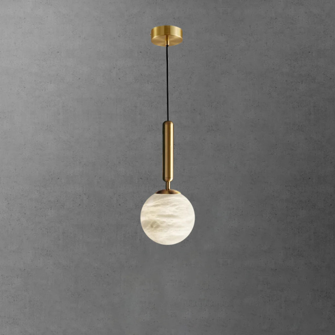 Lámpara colgante de alabastro Bosso Brass
