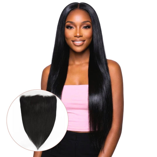 Frontal de cabello humano liso brasileño 13x4 de encaje HD