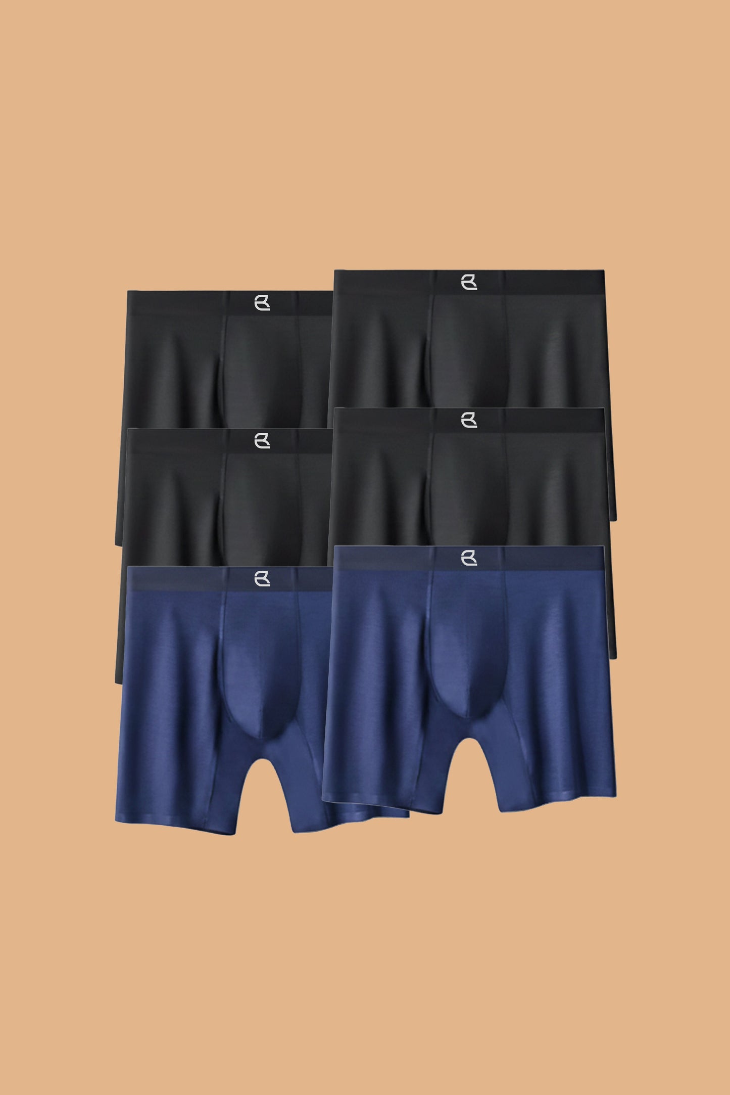 6-Pack Men's Modal Performance Long Boxer Brief