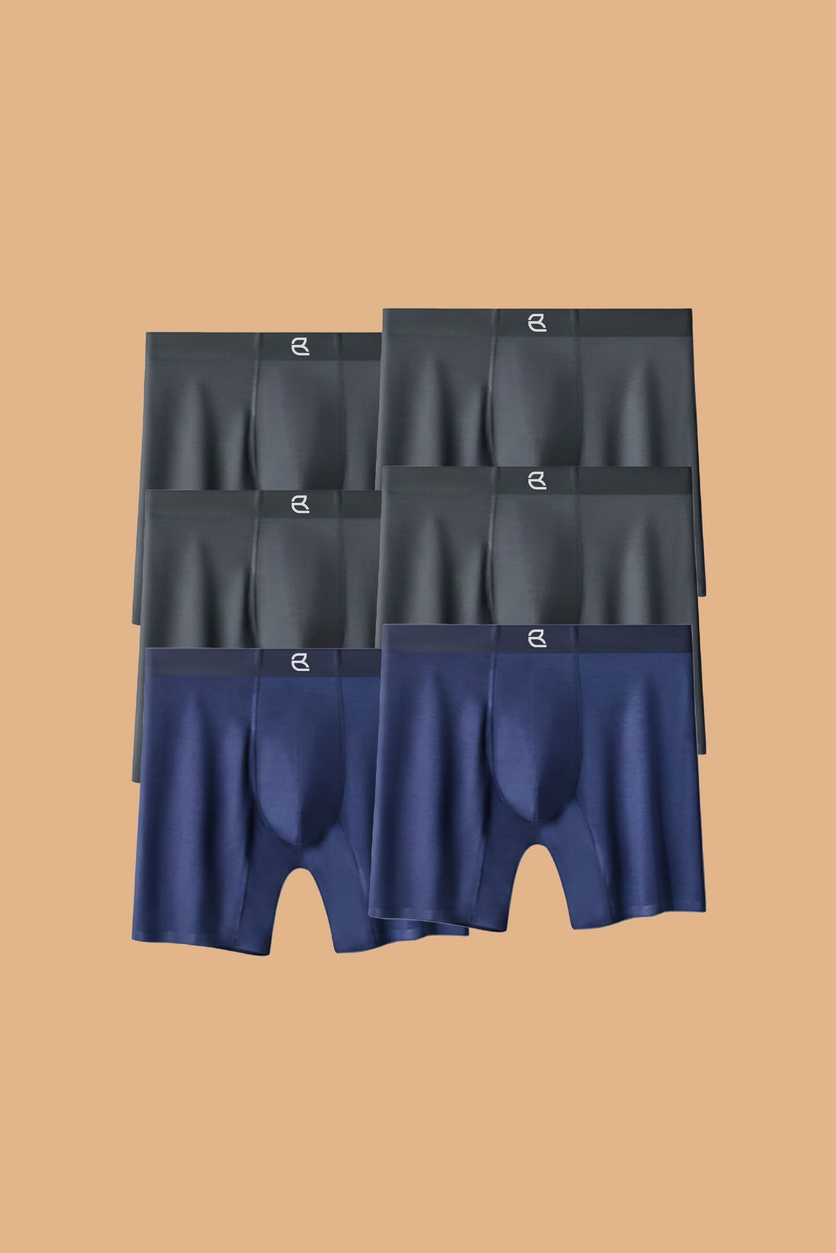 6-Pack Men's Modal Performance Long Boxer Brief