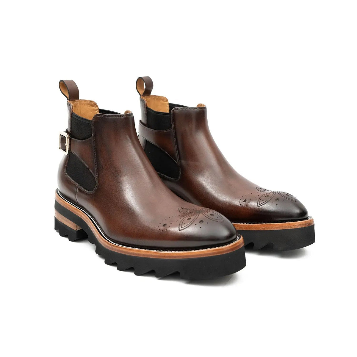 Brown Calf Leather Chelsea Boots
