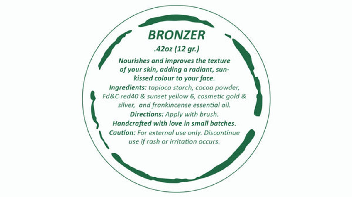 All-Natural Bronzer Loose Powder. Eco-Friendly