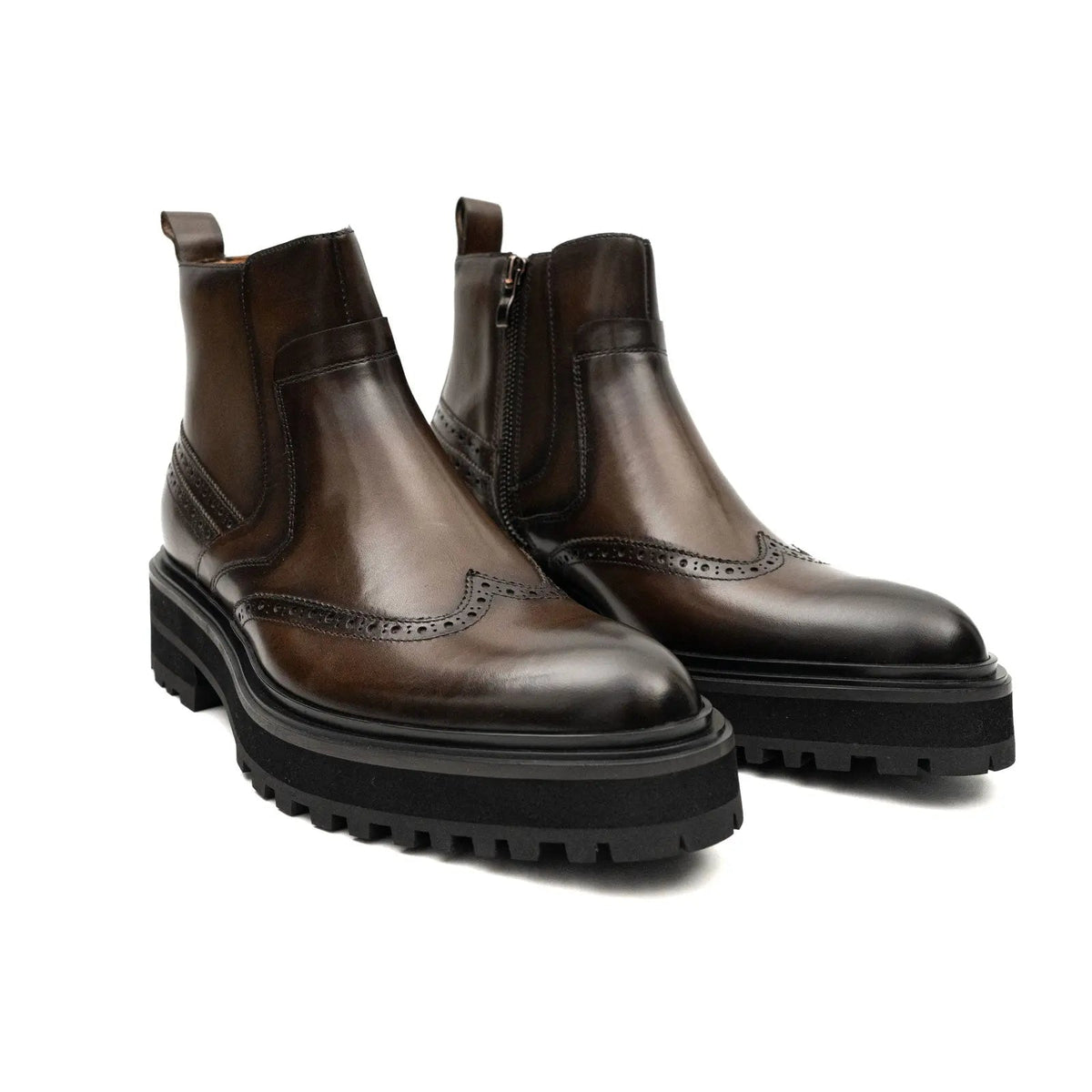 Dark Brown Calf Leather Chelsea Boots