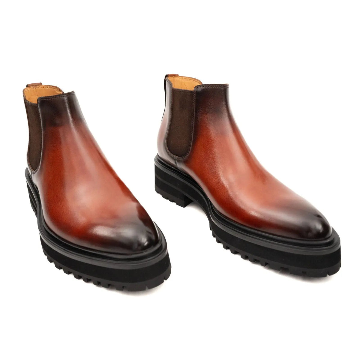 Brown Calf Leather Chelsea Boots