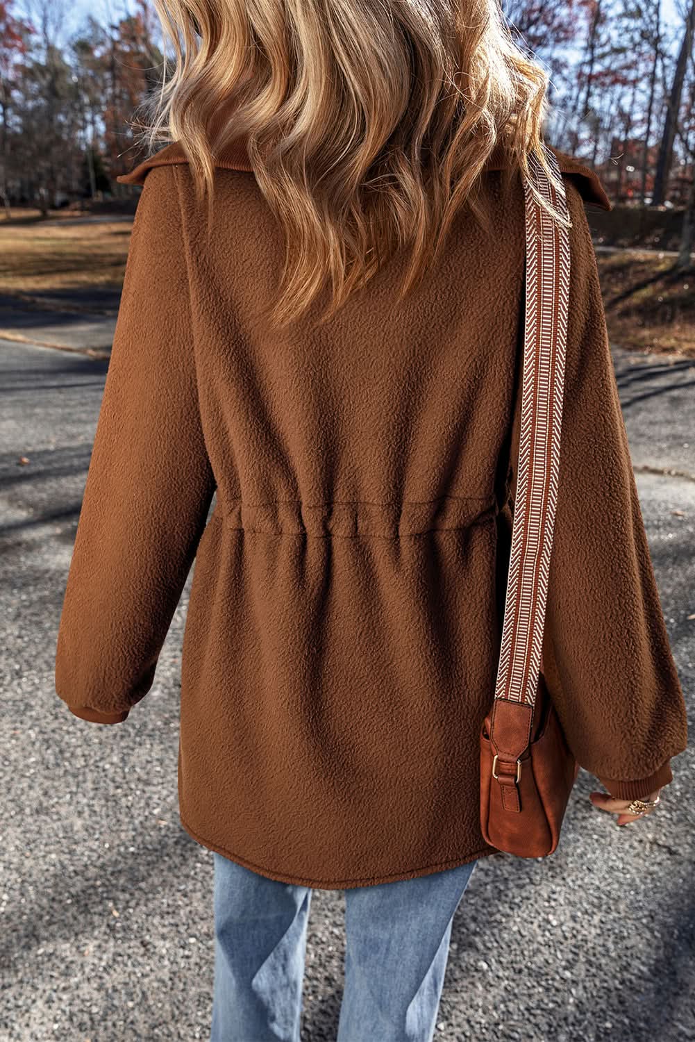 Sweaters Love Salve Brown Fleece Pullover Women's Daily Sweatshirt: Soft, Cozy