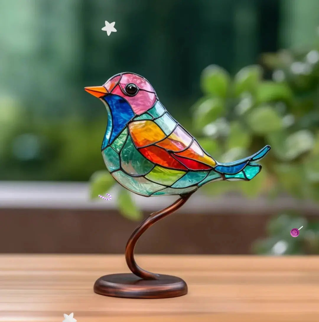 Stained Glass Bird Window Hanging