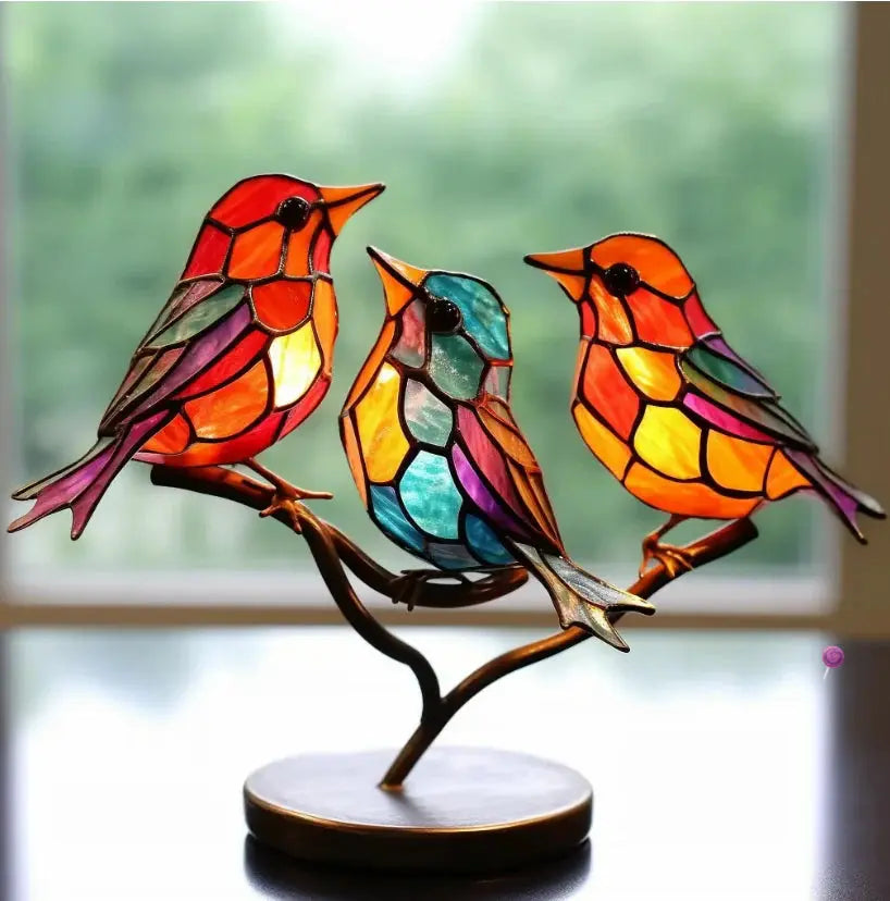 Stained Glass Bird Window Hanging
