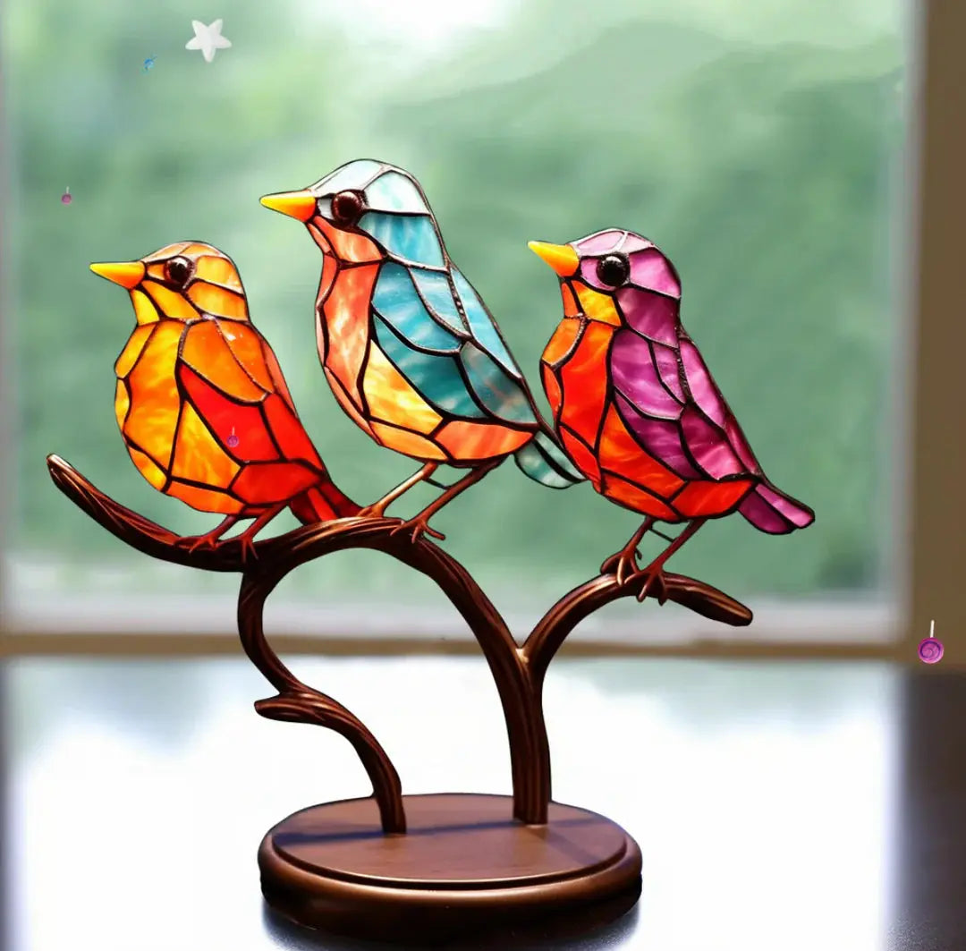 Stained Glass Bird Window Hanging