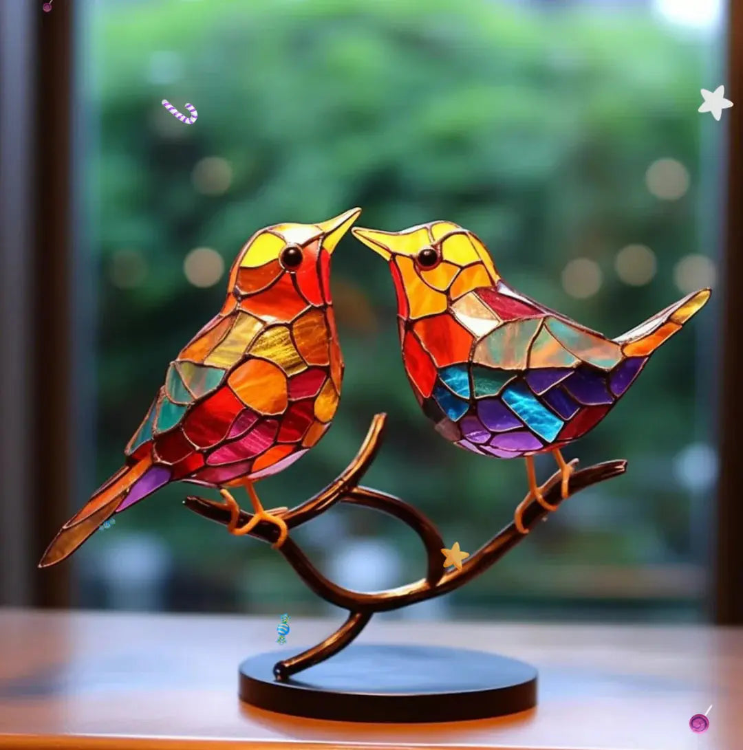 Stained Glass Bird Window Hanging