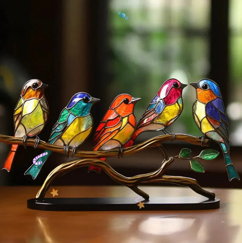 Stained Glass Bird Window Hanging