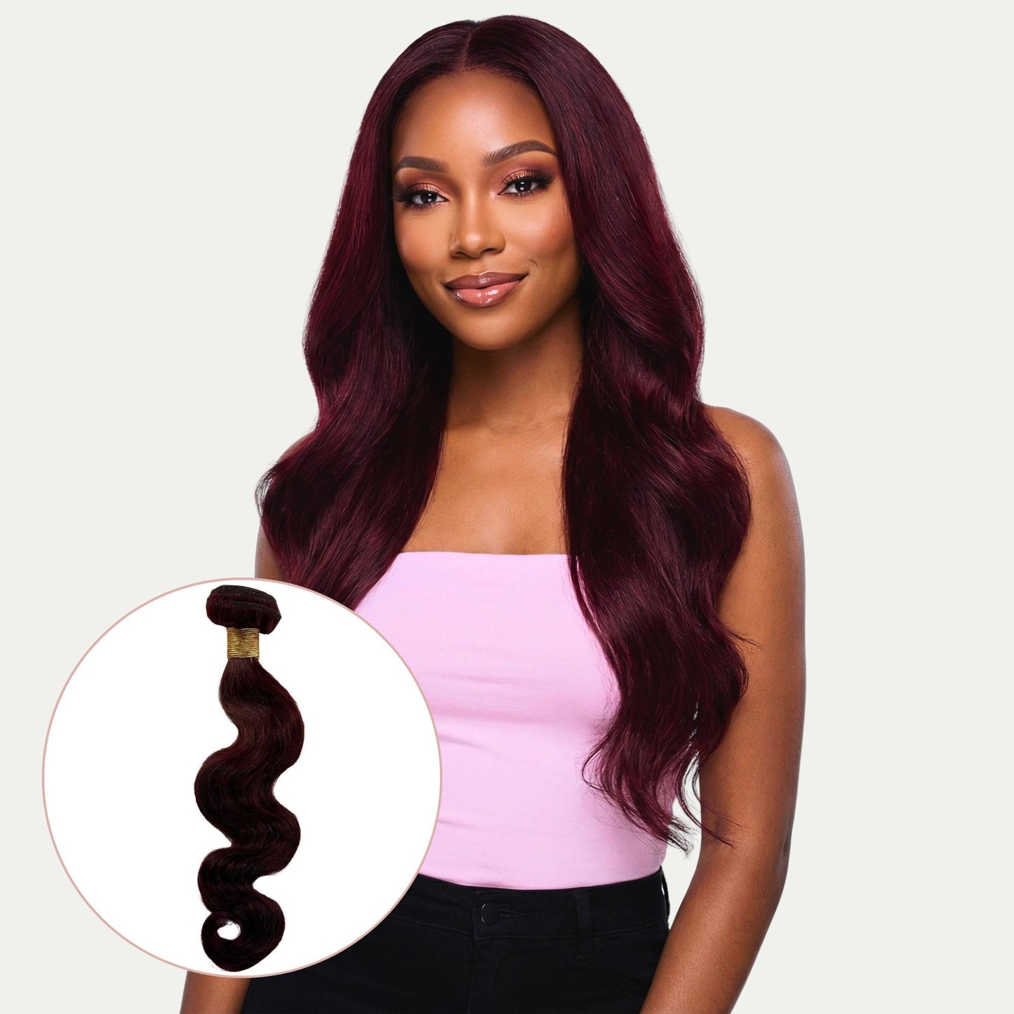 Extensiones de cabello 100% humano color borgoña Body Wave