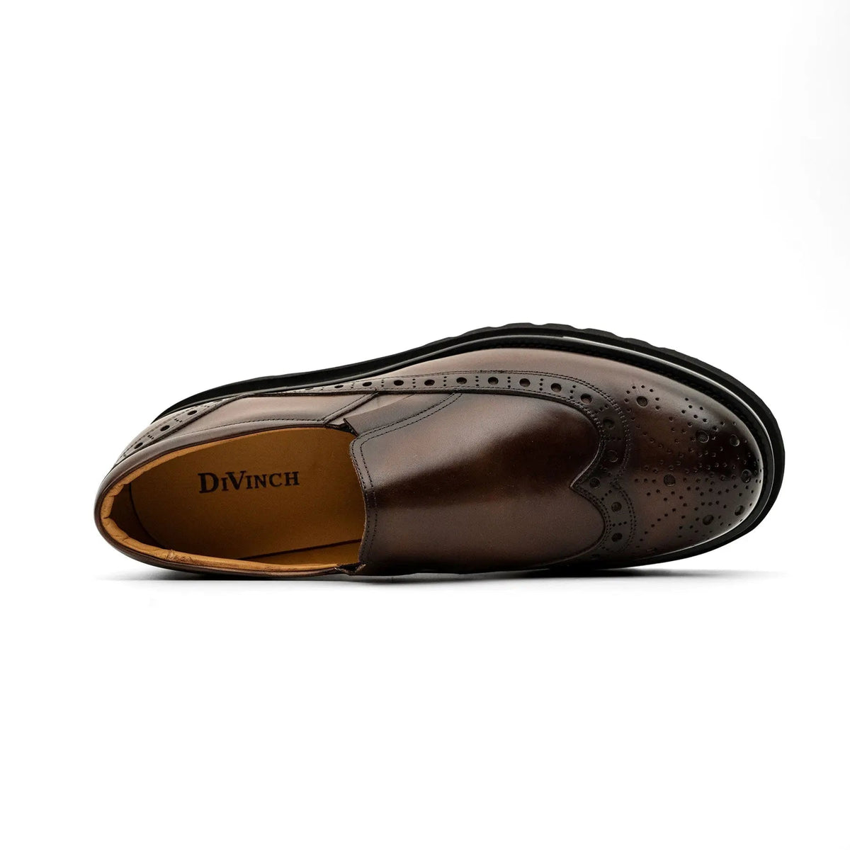 Brown Wingtip Cow Leather Loafers