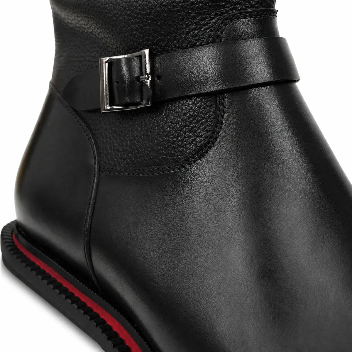 Black Square-Toe Cow Leather Chelsea Boots