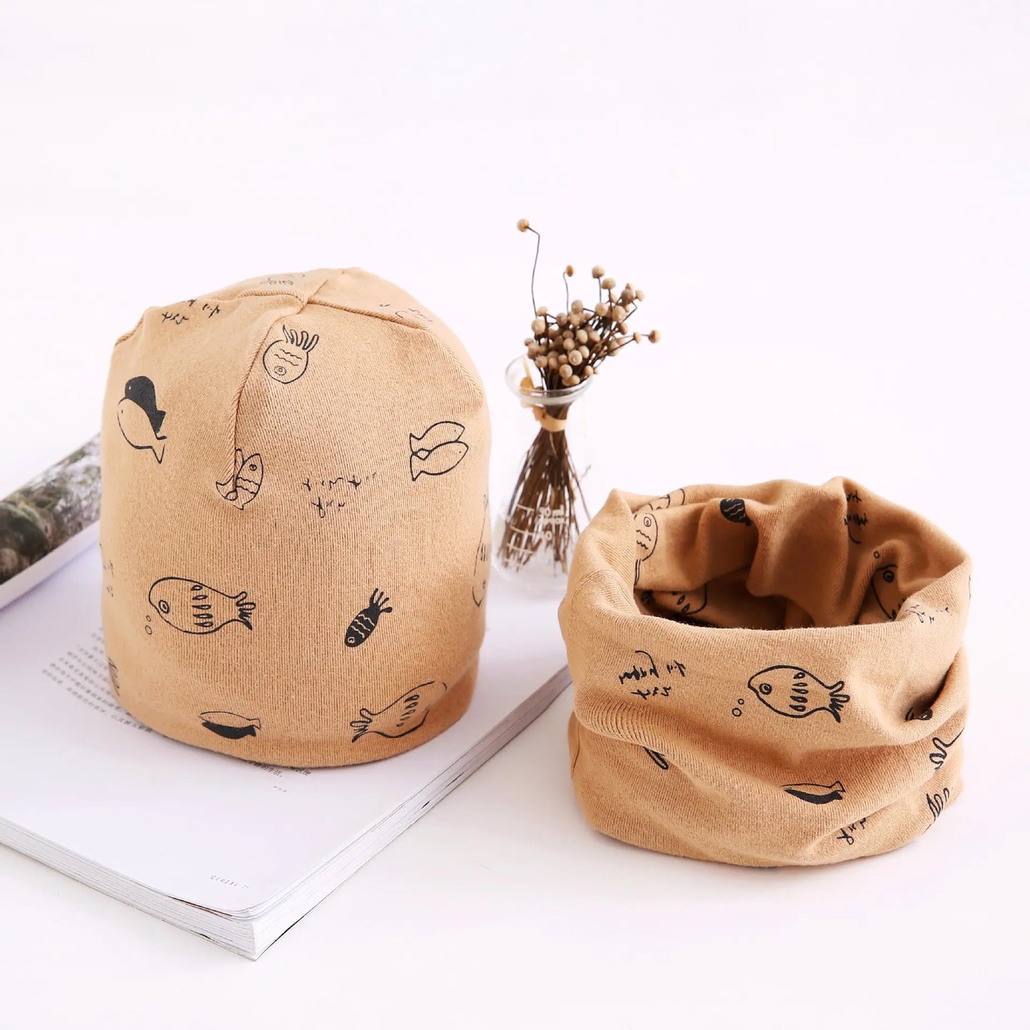 Autumn Winter Baby Cotton Scarf & Hat Set (Wholesale)