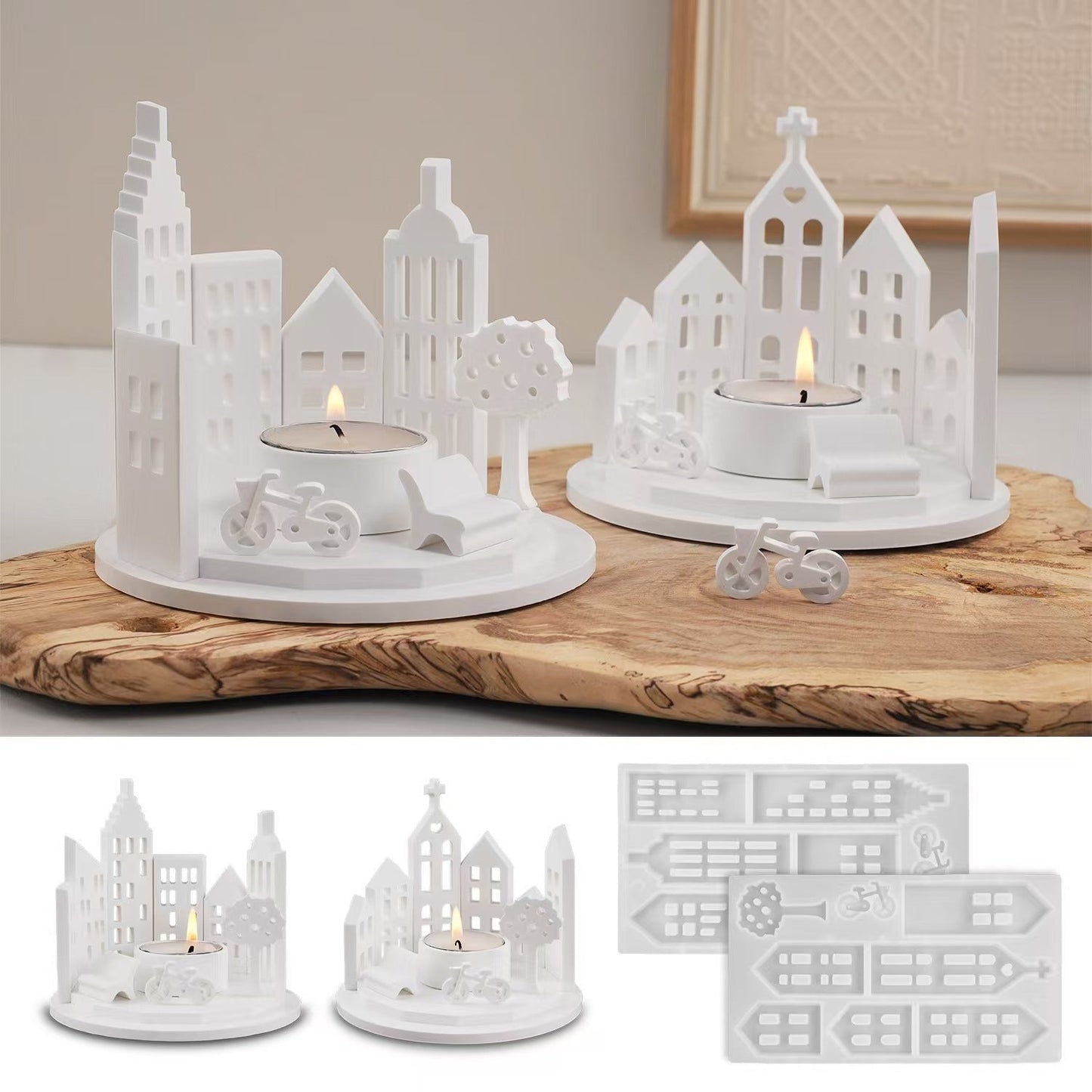 Round House Candle Holder Silicone Mold for DIY